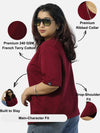 Maroon Oversized T-Shirt For Women