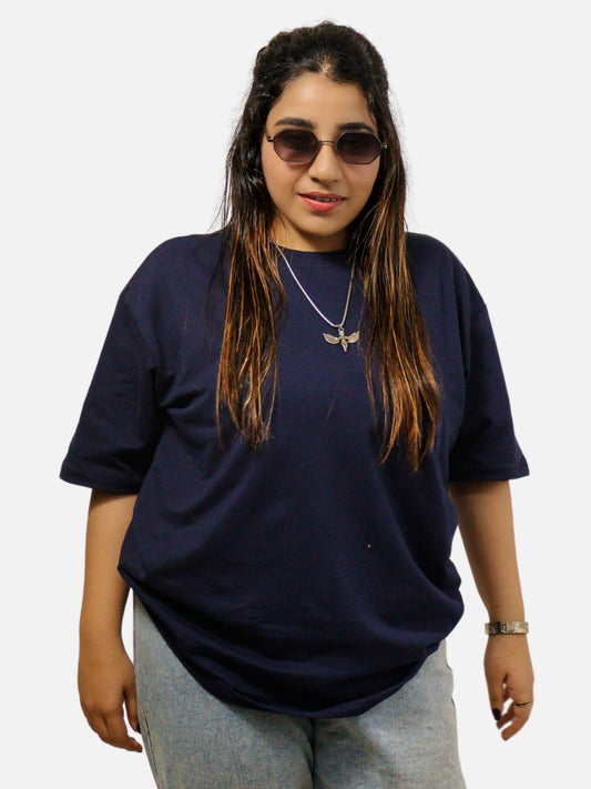 Navy Blue Oversized T-Shirt For Women