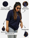 Navy Blue Oversized T-Shirt For Women