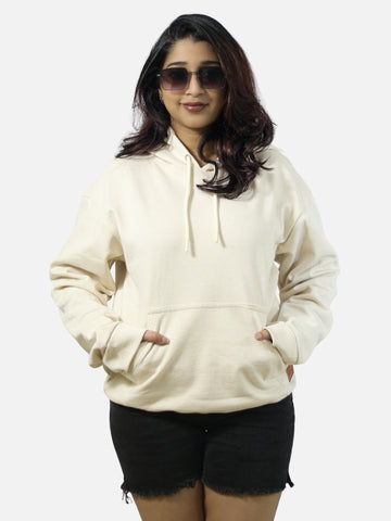 Off White Oversized Heavy Hoodie For Women