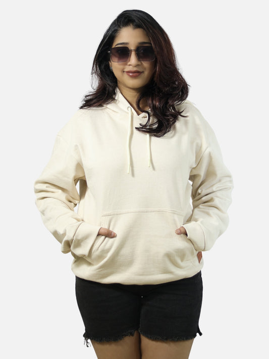 Off White Oversized Heavy Hoodie For Women