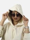 Off White Oversized Heavy Hoodie For Women