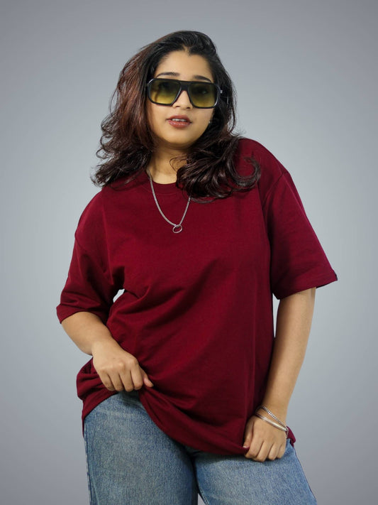 Maroon Oversized T-Shirt For Women