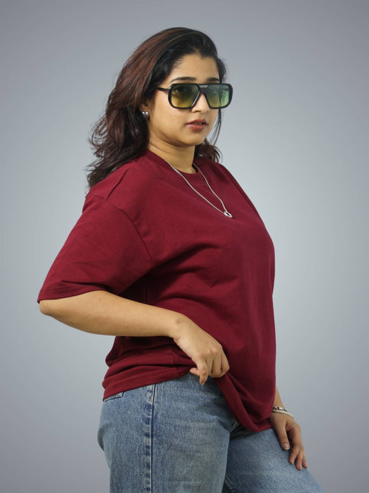 Maroon Oversized T-Shirt For Women