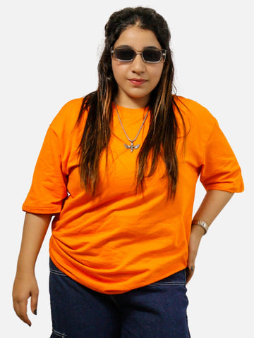 Orange Oversized T-Shirt For Women