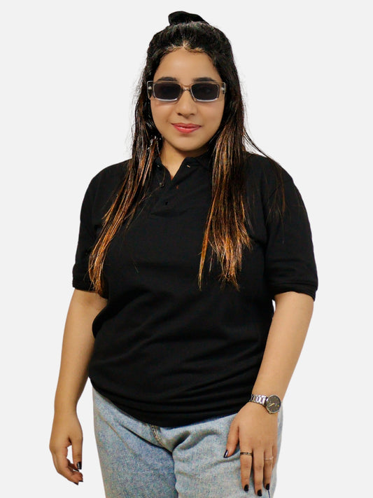 Black Polo T-Shirt For Women
