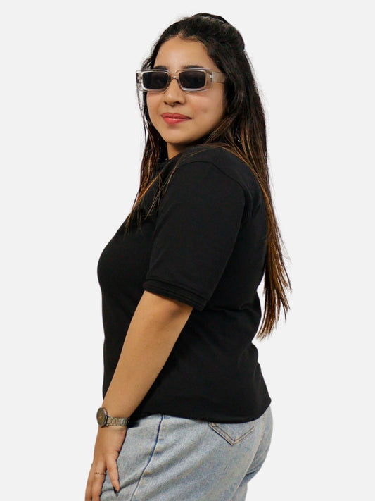 Black Polo T-Shirt For Women
