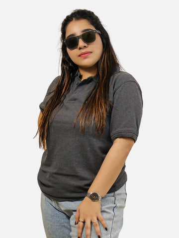 Charcoal Polo T-Shirt For Women