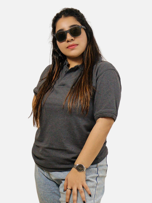 Charcoal Polo T-Shirt For Women