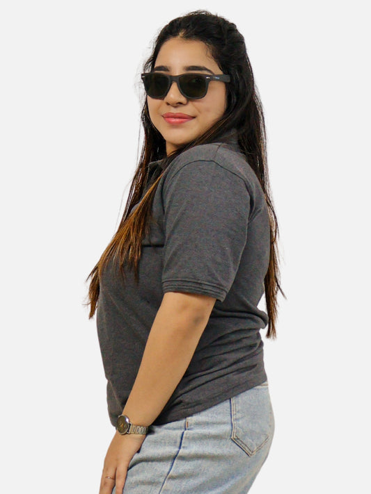 Charcoal Polo T-Shirt For Women