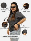 Charcoal Polo T-Shirt For Women