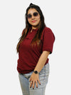 Maroon Polo T-Shirt For Women