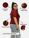 Maroon Polo T-Shirt For Women