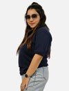 Navy Blue Polo T-Shirt For Women