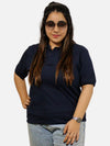 Navy Blue Polo T-Shirt For Women