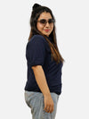 Navy Blue Polo T-Shirt For Women