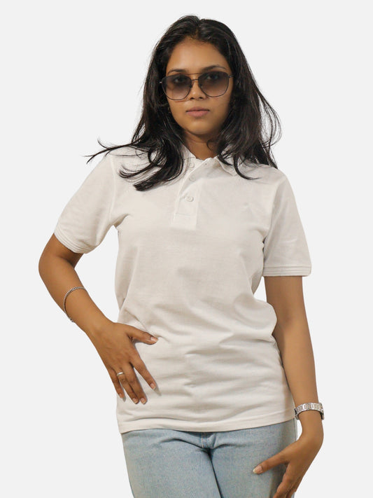 White Polo T-Shirt For Women