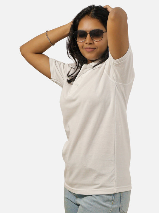 White Polo T-Shirt For Women