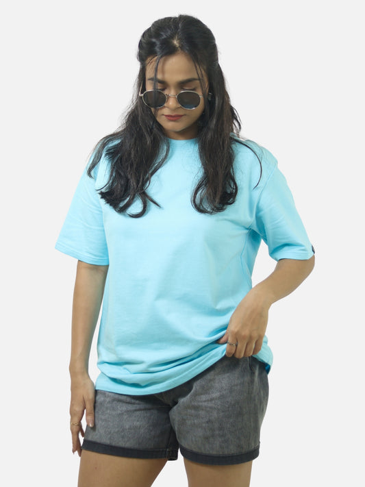 Sky Blue Oversized T-Shirt For Women