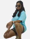 Sky Blue Oversized T-Shirt For Women