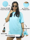 Sky Blue Oversized T-Shirt For Women