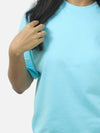 Sky Blue Oversized T-Shirt For Women