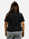 Black Acid Wash Regular Fit T-Shirt For Women