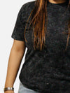 Black Acid Wash Regular Fit T-Shirt For Women