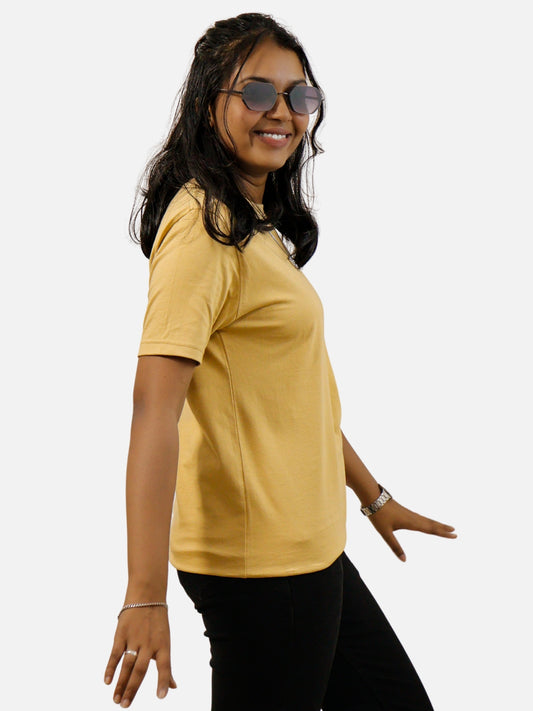 Beige Regular Fit T-Shirt For Women