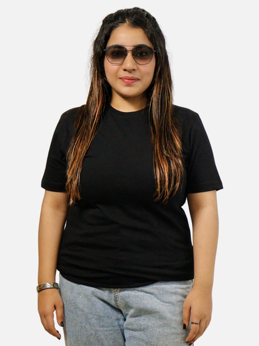 Black Regular Fit T-Shirt For Women