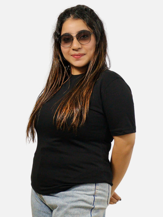 Black Regular Fit T-Shirt For Women