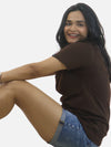 Brown Regular Fit T-Shirt For Women
