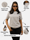 Grey Regular Fit T-Shirt For Women