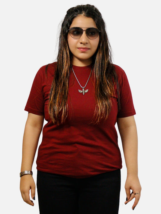 Maroon Regular Fit T-Shirt For Women