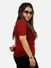Maroon Regular Fit T-Shirt For Women
