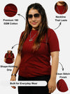 Maroon Regular Fit T-Shirt For Women