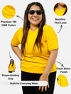 Mustard Yellow Regular Fit T-Shirt For Women