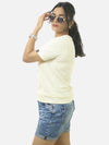 Off White Regular Fit T-Shirt For Women