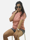 Peach Regular Fit T-Shirt For Women