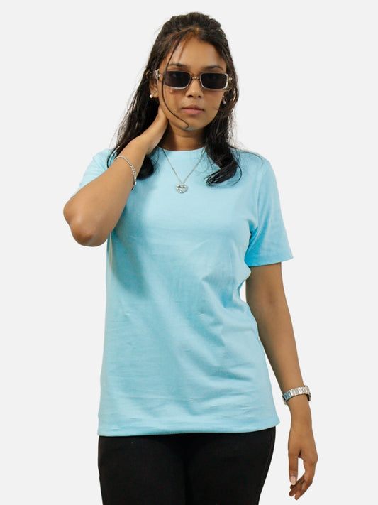 Sky Blue Regular Fit T-Shirt For Women
