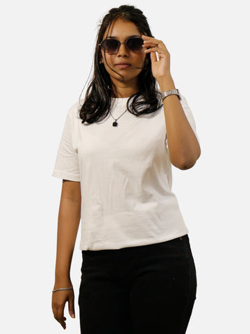 White Regular Fit T-Shirt For Women
