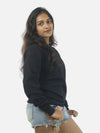 Black Regular Fit Sweatshirt For Women