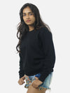 Black Regular Fit Sweatshirt For Women