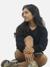 Black Regular Fit Sweatshirt For Women