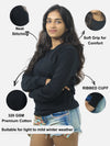 Black Regular Fit Sweatshirt For Women