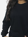 Black Regular Fit Sweatshirt For Women