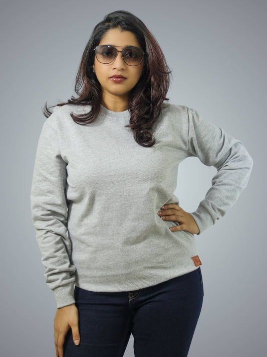 Grey Regular Fit Sweatshirt For Women