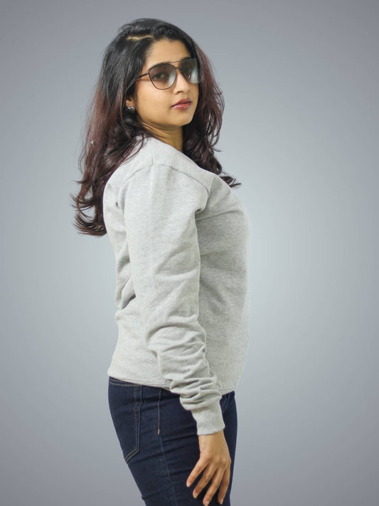 Grey Regular Fit Sweatshirt For Women