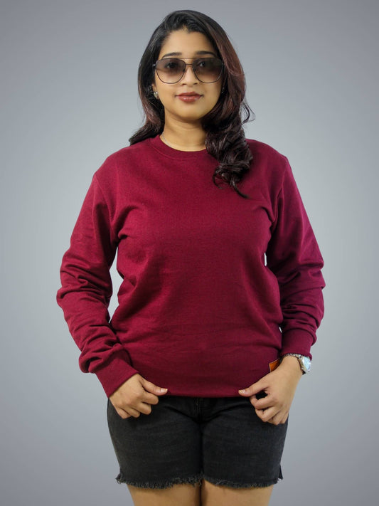 Maroon Regular Fit Sweatshirt For Women