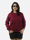 Maroon Regular Fit Sweatshirt For Women